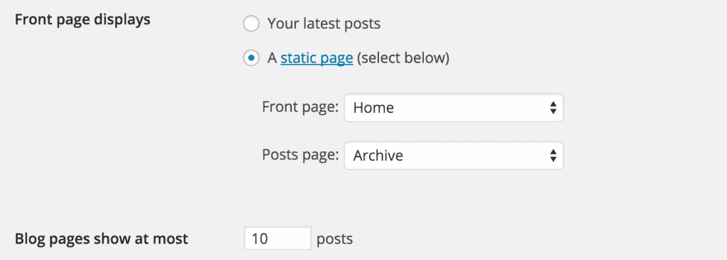 This is how WordPress expects you to set the home and blog page.